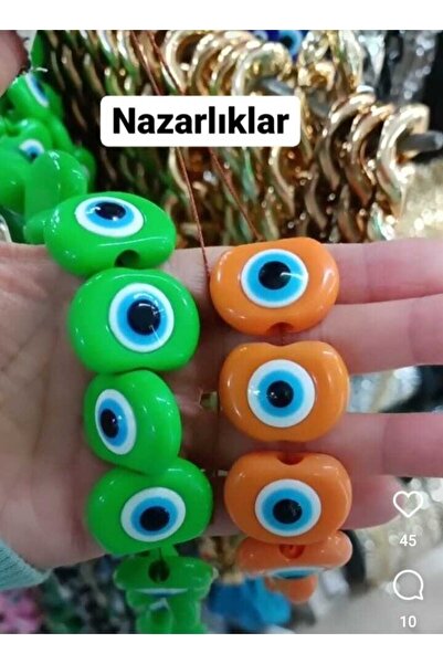 ella'nın çarşısı 10 Adet Karışık Renk Danagöz Plastik Nazar Boncuğu 2,5 Cm Bü...