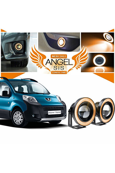 STS Oto Aksesuar Peugeot Bipper Uyumlu, Universal Mercekli Led Angel Sis Farı...