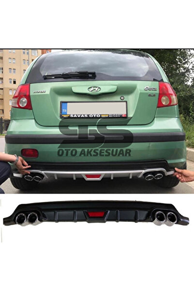 STS Oto Aksesuar Hyundai Getz Difüzör Arka Tampon Eki 4 Egzoz Çıkışlı Siyah
