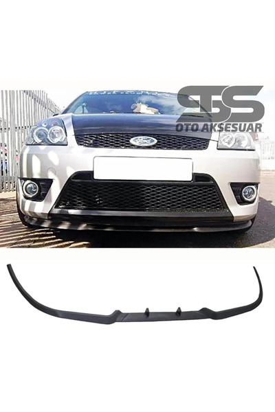 STS Oto Aksesuar Ford Fiesta 2002-2008 Cupra R Uyumlu Ön Lip Mat Siyah Ön Tam...