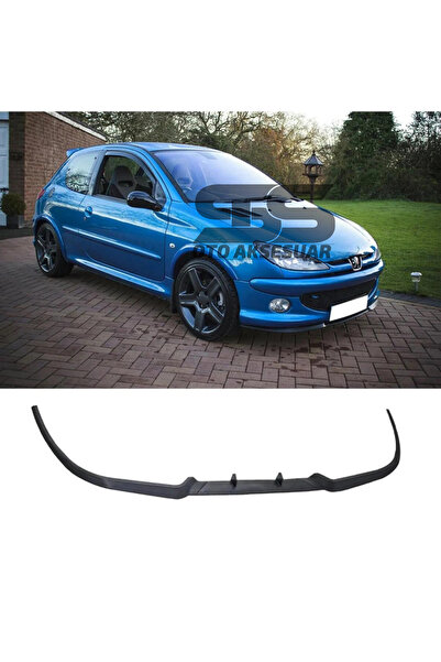STS Oto Aksesuar Peugeot 206 Cupra R Uyumlu Ön Lip Mat Siyah Ön Tampon Lip