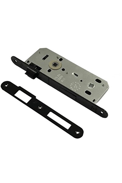 bersayapı Lama Kare Rozet WC Kapı Kolu ve Sesiz Gömme Kilit Mat siyah 1 Kapılık Takım Siyah Kapı Kilidi 40mm