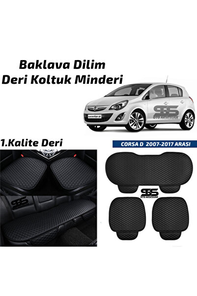 STS Oto Aksesuar وسادة مقعد سيارة من الجلد الأسود لسيارة أوبل كورسا D 2007-2017