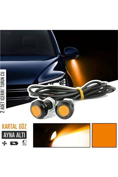 STS Oto Aksesuar Kartal Göz Led Ayna Altı Led Eagle Eye Civatalı Turuncu Renk...