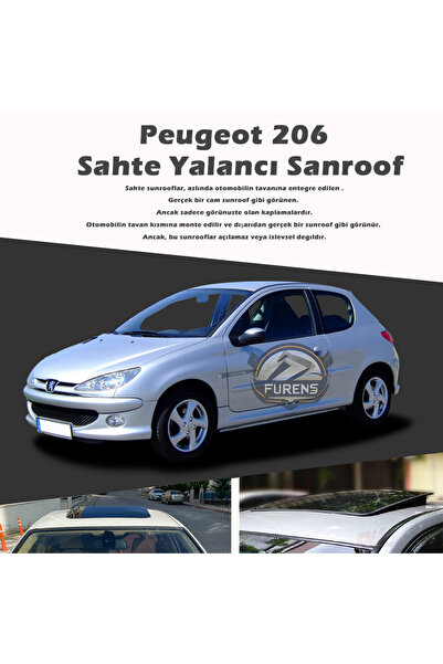 STS Oto Aksesuar Peugeot 206 Parlak Siyah Yalancı Çakma Sahte Sunroof