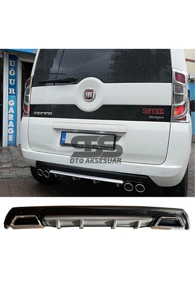STS Oto Aksesuar Fiat Fiorino Difüzör Arka Tampon Eki 2 Egzoz Çıkışlı Gri Lüx...