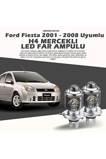 STS Oto Aksesuar Ford Fıesta Mercek Led Xenon Uyumlu Uzun - Kısa Far Ampulü Ç...