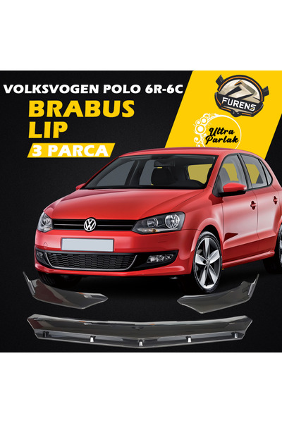 STS Oto Aksesuar Vw Polo 6r-6c 2009-2017Uyumlu Brabus Ön Lip 3 Parça Kanatlı Lip