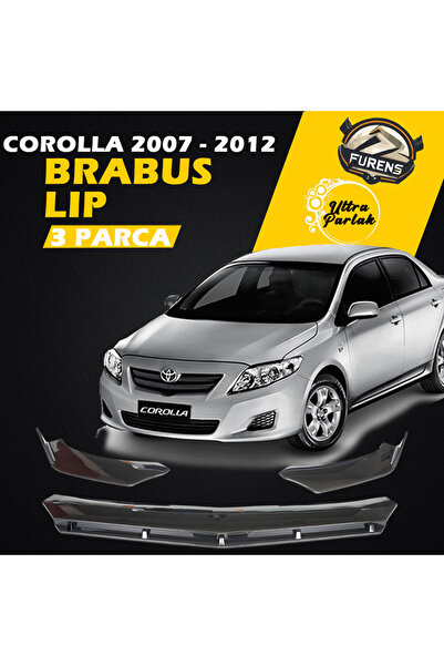 STS Oto Aksesuar Toyota Corolla 2007-2012 Uyumlu Brabus Ön Lip 3 Parça Kanatl...