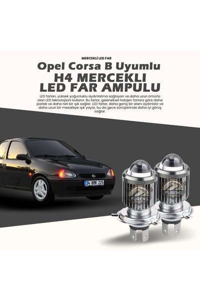 STS Oto Aksesuar Opel Corsa B Uyumlu Mercek Led Xenon Uzun - Kısa Çift Renk Ş...
