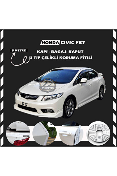 STS Oto Aksesuar Honda Civic FB7 Oto Araç Kapı Koruma Fitili 5metre Parlak Be...