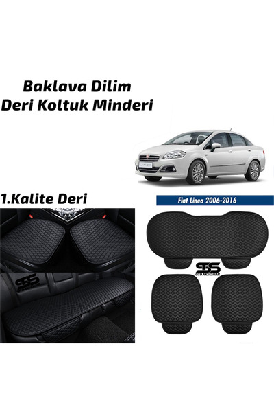 STS Oto Aksesuar وسادة مقعد سيارة من الجلد الأسود لسيارة فيات لينيا 2006-2016