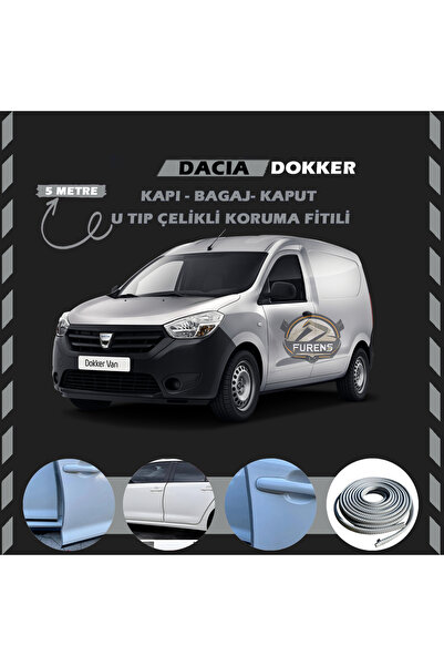 STS Oto Aksesuar Dacia Dokker Oto Araç Kapı Koruma Fitili 5metre Parlak Gri Renk