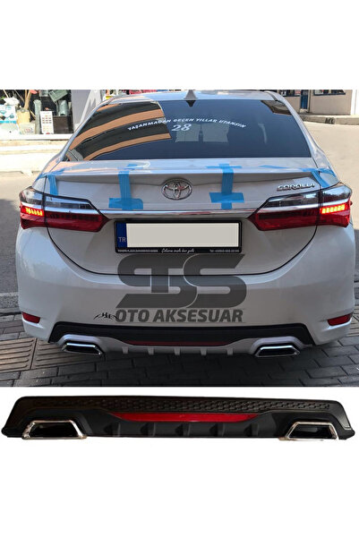 STS Oto Aksesuar Toyota Corolla 2013-2018 Uyumlu Difüzör Arka Tampon Eki 2 Eg...