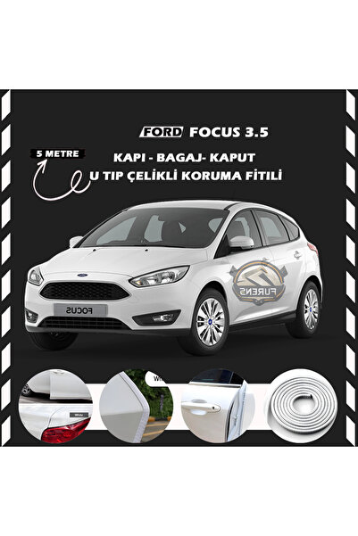 STS Oto Aksesuar Ford Focus 3.5 Oto Araç Kapı Koruma Fitili 5metre Parlak Bey...