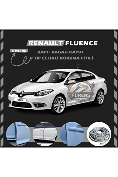 STS Oto Aksesuar Renault Fluence Oto Araç Kapı Koruma Fitili 5metre Parlak Gr...