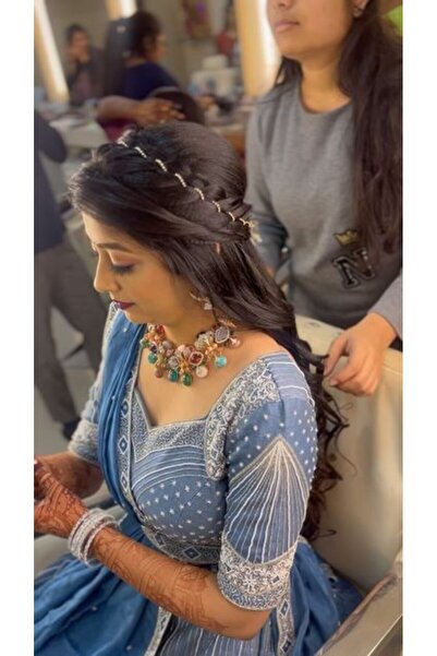 TakıConcept Taşlı Şerit Örgü Zinciri Saç Aksesuarı Saç Zinciri