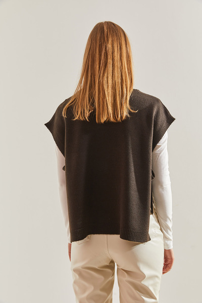 Bianco Lucci Women's Turtleneck Belt Tie Knitwear Sweater