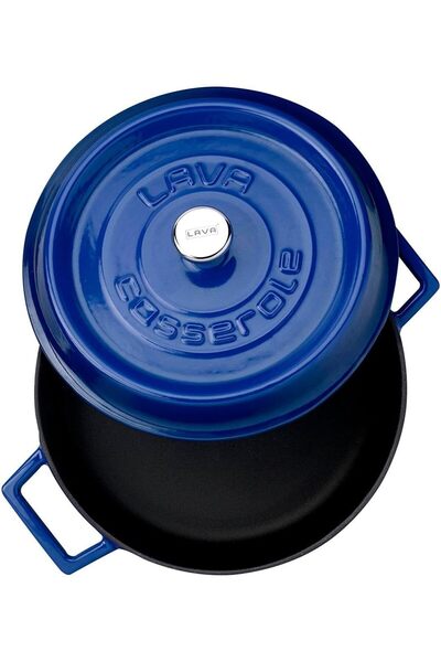 Lava Blue Trendy Series Cast Iron Bow Pot - Multi-Purpose for Children, Diameter(Ø)28cm