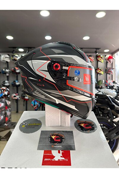 MT KRE+ Kraker C5 Matt Fluor Red Carbon Full Face Kask