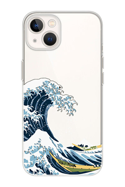 shoptocase Iphone 15 Uyumlu Kanagawa Tasarımlı Premium Şeffaf Telefon Kılıfı