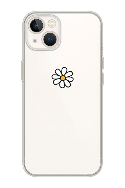 shoptocase Iphone 15 Uyumlu Papatya Tasarımlı Premium Şeffaf Telefon Kılıfı