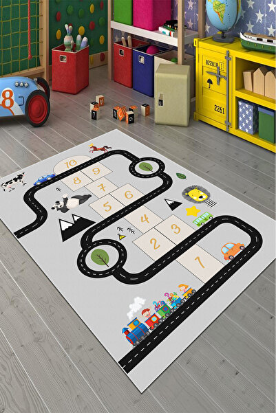 Modern home Desenli Dijital Baskı Dot/Keçe Erkek Çocuk Halısı Makinada Yıkana...