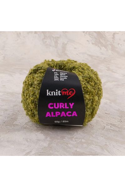 knitme Curly Alpaca - Μαλακό βελούδινο σχοινί με σγουρή υφή με μίξη από αλπακά και μαλλί