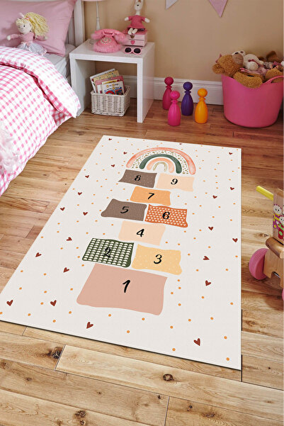 Modern home Rakamlı Dijital Baskı Dot/Keçe Çocuk Halısı Makinada yıkanabilir ...