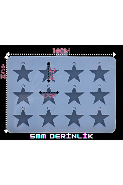 epoksikalipmarketi Epoksi Silikon Kalıp / 12li Mini Yıldız Kalıbı