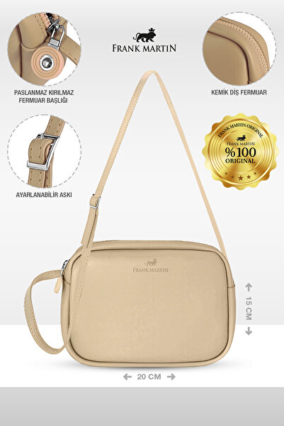 Frank Martin Women's Urban Black Cross Strap Zippered Adjustable Strap Model Handbag and Shoulder Bag