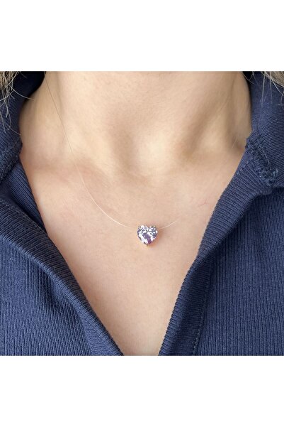 leargia Sihirli Kalp Kolye-Lila