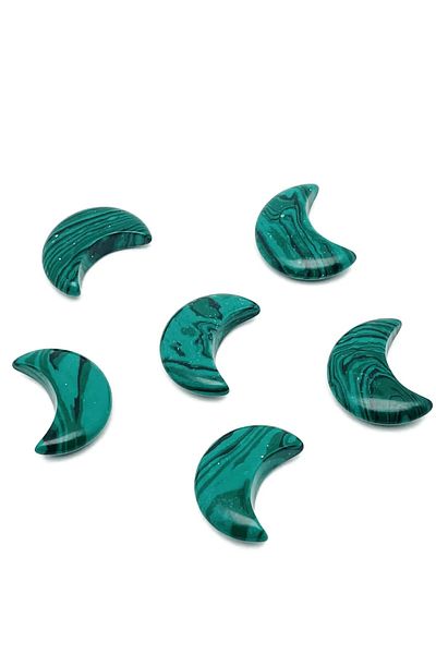 Tesbih Atölyesi Certified Moon Model Real Malachite Stone Necklace