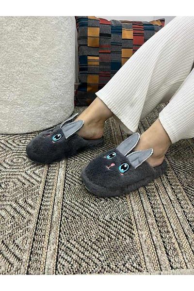 Behtah Kundura Fluffy Silent Sole Rabbit Figured Slippers Γυναικείες παντόφλες εσωτερικού χώρου Γούνινες παντόφλες Πακέτο προίκας