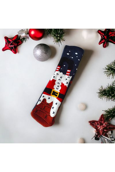 Sembol New Year Themed Women's Men's Towel Socks Christmas New Year Size 36-43
