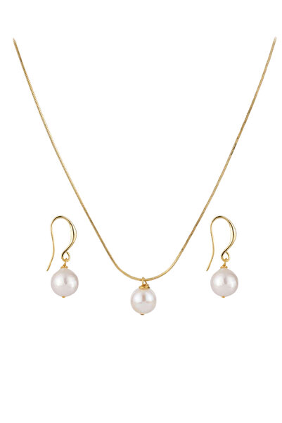 Ecru Atelier Lima İnci Kolye ve Küpe Seti No.2