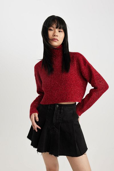 DeFacto Coool Regular Fit Red Turtleneck Sweater M6774az23wn