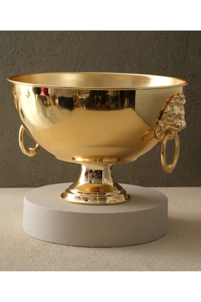 MIARIK DESIGN & DEKORASYON Dekoratif Aslan Kulplu Saksı Vazo Buz Kovasi