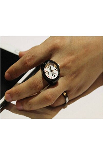 Bozhi Black and White Mini Watch Ring, Ring Watch, Finger Watch, Tiny Ring Wa...