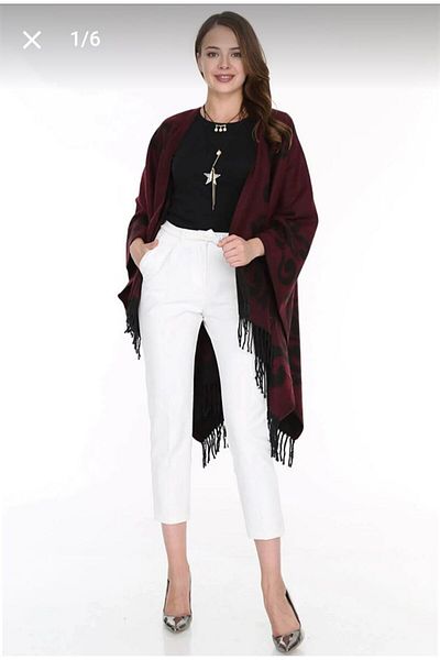 Nilbutik Women's Double Sided Shoulder Shawl Poncho