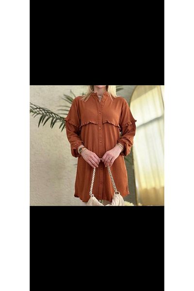 modasindoma WOMEN'S Ruffle DETAIL TUNIC