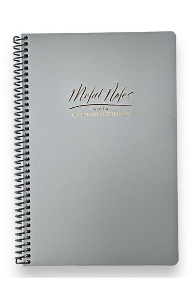 Gıpta GIPTA METAL NOTES PLASTIC COVER SPIRAL 17 * 24 80 YPWITHOUT STRIPES – GRAY