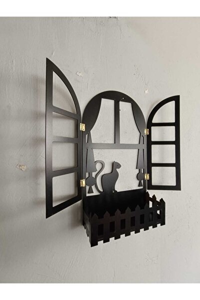 NED MDF LAZER DEKARASYON KEDİ DESENLİ PANJUR PENCERE KUŞLU PENCERE TEMALI ÇİÇEKLİK AHŞAP MDF LAZER KESİM 3MM DUVAR SÜSÜ