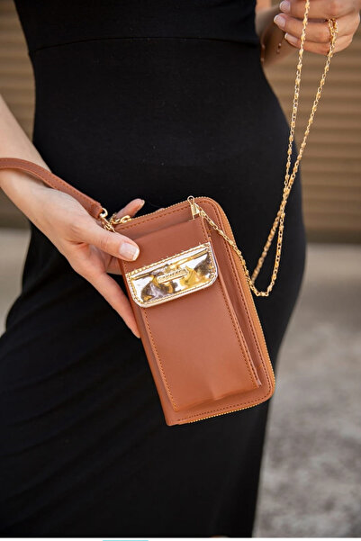 bizoon ol-1034-i- Telefon Bölmeli Zincir Askılı ,Bileklikli El Ve Çapraz Çanta