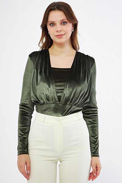 Bidoluelbise Оксамитова деталь Buzgu з довгим рукавом з еластичної тканини