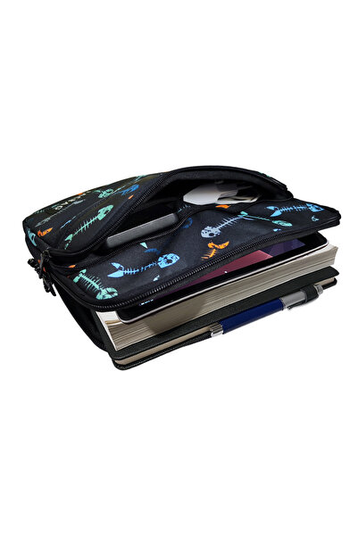 Jacbag İki Bölmeli Fermuarlı Cepli Tablet Çantası