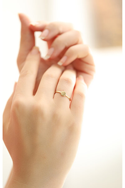 Kuyumcum 14 Ayar Altın Yuvarlak Sade Eklem Yüzük, Anneye Eşe Sevgiliye Hediye