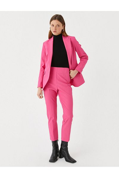 Koton Blazer Jacket with Double Buttons and Pocket Detail