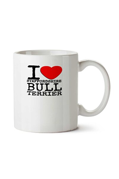 ART HEDİYE كوب مطبوع عليه عبارة "I Love My Staffordshire Bull Terrier" على ال...