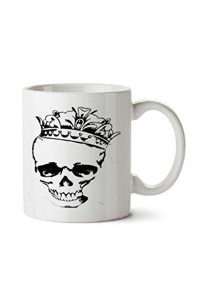 ART HEDİYE كوب كافيرا بلاك 4 جمجمة مطبوع على الجانبين
